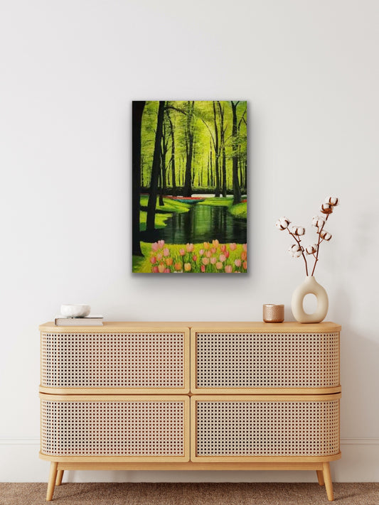 A Glimpse at Keukenhof – Original Acrylic Landscape Painting