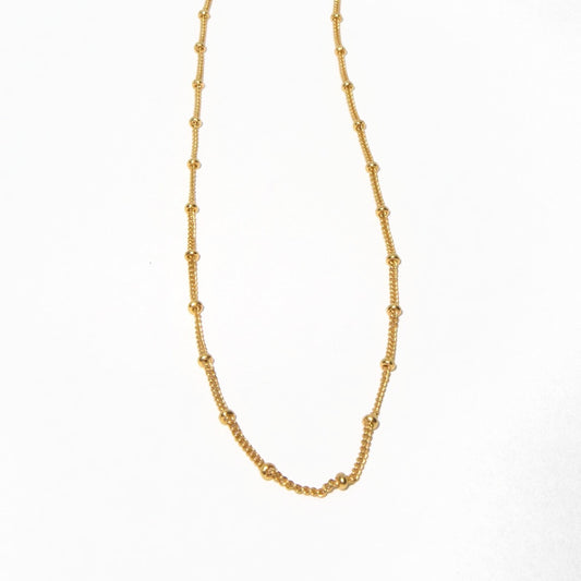 Beaded 14K Gold-Filled Necklace – Dainty Layering Chain