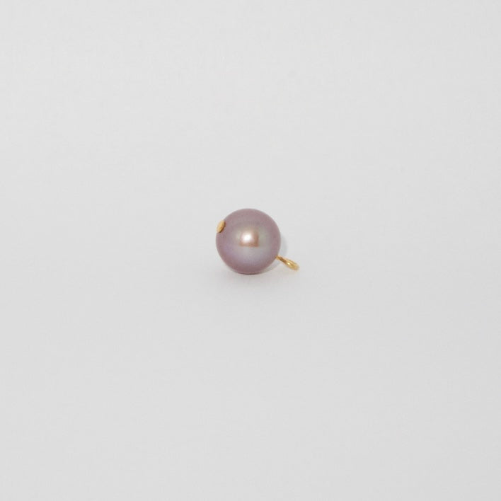 Purple Edison Pearl Hoop Charm