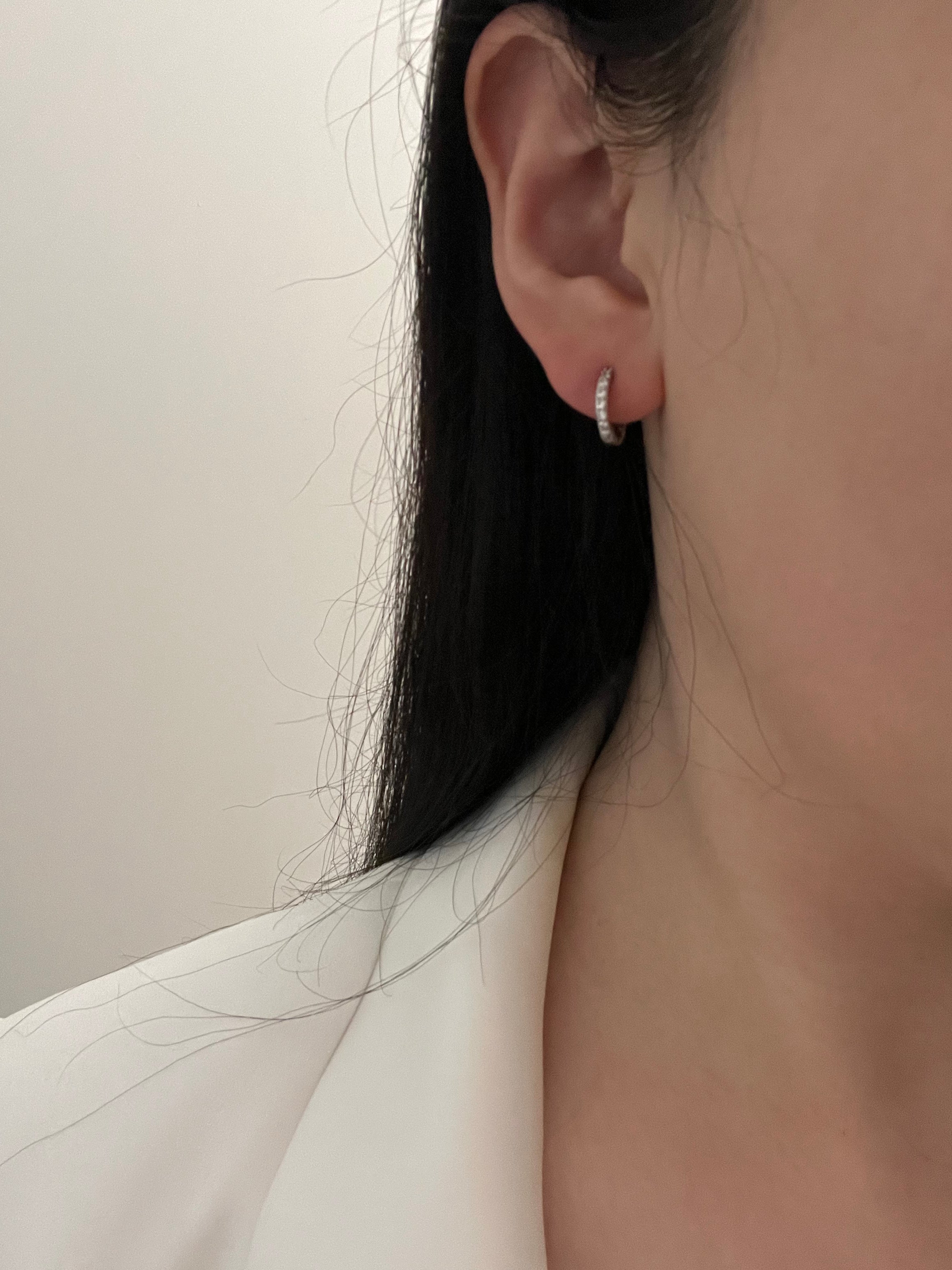 Bejeweled Zirconia Hoop Earring