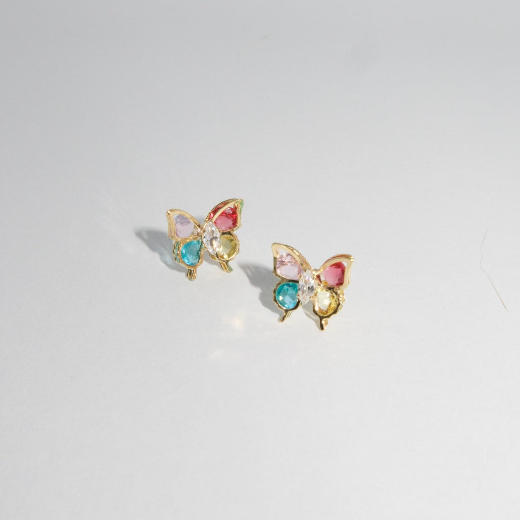 Multicolor Zirconia Butterfly Earrings