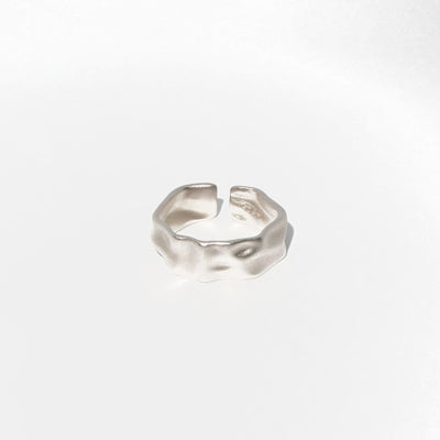 Textured Wide Silver Ring